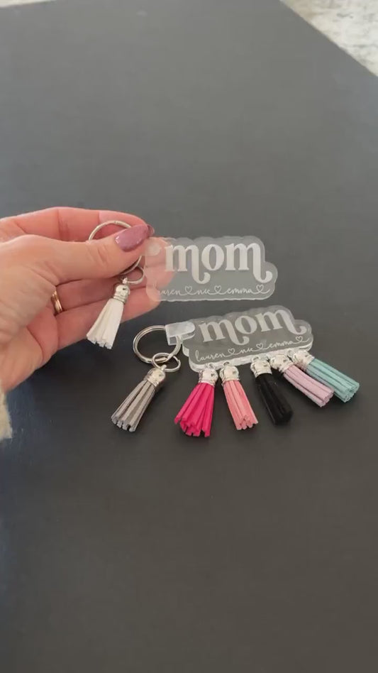 Mama Keychain with Kids’ Names – Personalized Acrylic Keychain Gift for Mom