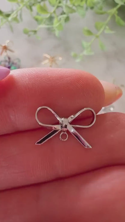 Real Gold Plated Bowknot Earring Studs – Jewelry Making Supplies & DIY Craft Materials