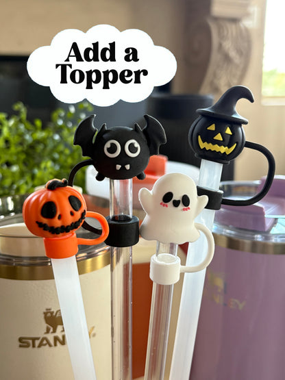 Pink Halloween Tumbler Cup - 40oz Stainless Steel, Vacuum Insulated with Handle and Straw